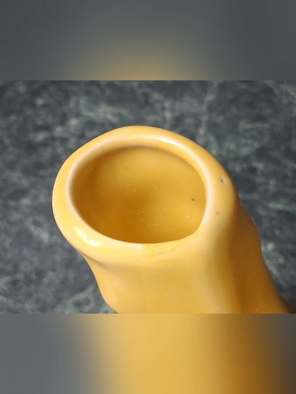 Vintage Camark Pottery Twisted Bamboo Triple Bud Vase Pale Yellow